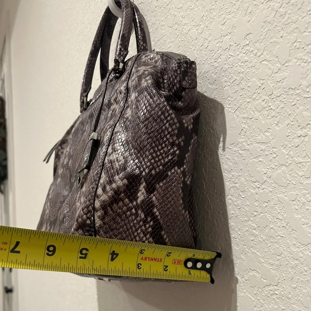 Michael Kors Riley Python Embossed Leather Satchel Shoulder Bag Tote